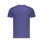 Cavalli Class Blu cotton men's T-shirt with round neckline and short sleeves, featuring a clean, classic design.