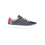 Tommy Hilfiger blue polyurethane women's sneaker with white sole and sporty design, featuring brand logo detail.