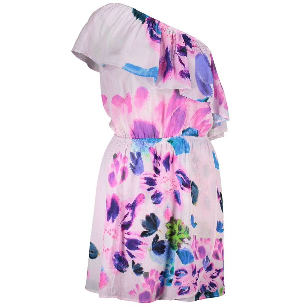 Desigual Rosa viscosa women's dress with a flowy silhouette and vibrant floral pattern, perfect for casual or semi-formal wear.