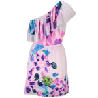 Desigual Rosa viscosa women's dress with floral pattern, short sleeves, and knee-length fit, casual and vibrant style.