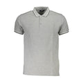 Cavalli Class Grigio cotton men's polo shirt with classic collar and short sleeves, stylish and comfortable casual wear.