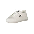 Calvin Klein white polyester women's sneaker with sleek design and comfortable fit, featuring the Calvin Klein logo.