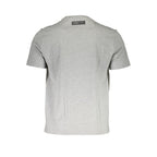 Plein Sport men's gray cotton T-shirt with crew neck and short sleeves, casual athletic style.