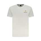 White cotton men's T-shirt by Armata Di Mare, showing a close-up of the soft fabric and classic fit.