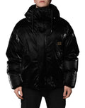 Dolce & Gabbana Black Logo Full Zip Hooded Quilted Jacket - Eljoys Fashion 