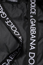 Dolce & Gabbana Black Logo Full Zip Hooded Quilted Jacket - Eljoys Fashion 