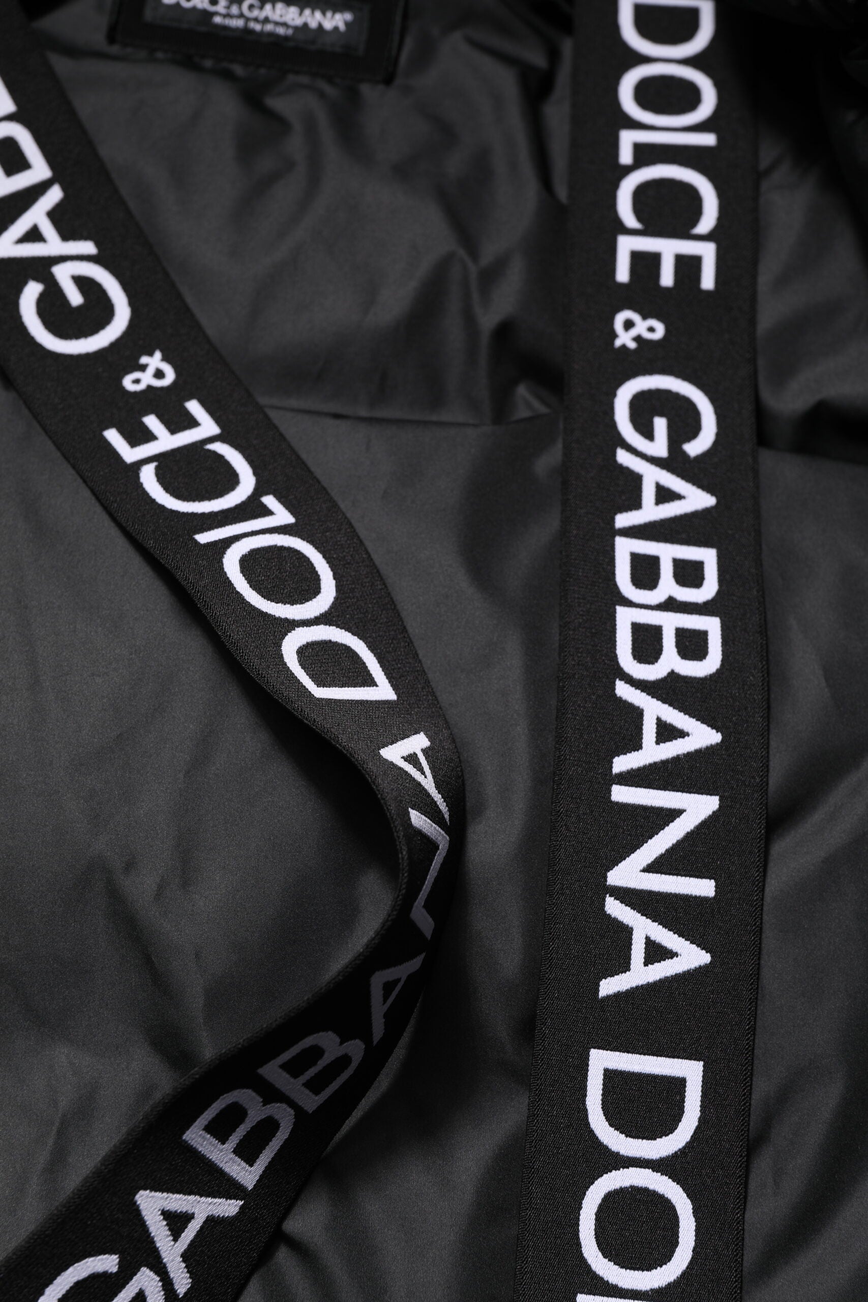 Dolce & Gabbana Black Logo Full Zip Hooded Quilted Jacket Dolce & Gabbana