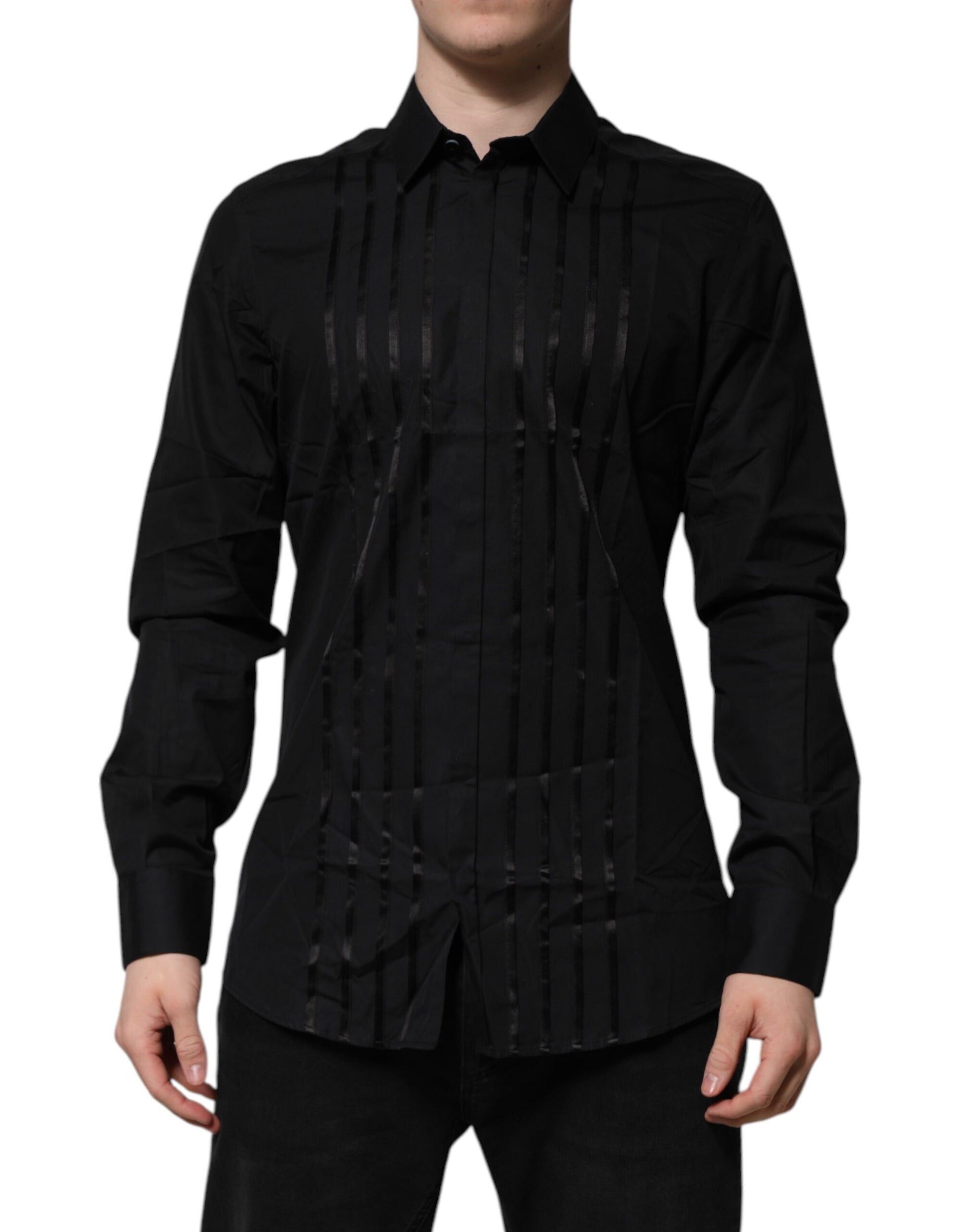 Dolce & Gabbana Black GOLD Long Sleeves Men Formal Dress Shirt Dolce & Gabbana