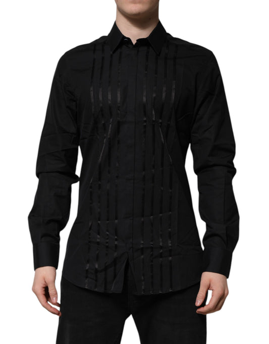 Dolce & Gabbana Black GOLD Long Sleeves Men Formal Dress Shirt Dolce & Gabbana