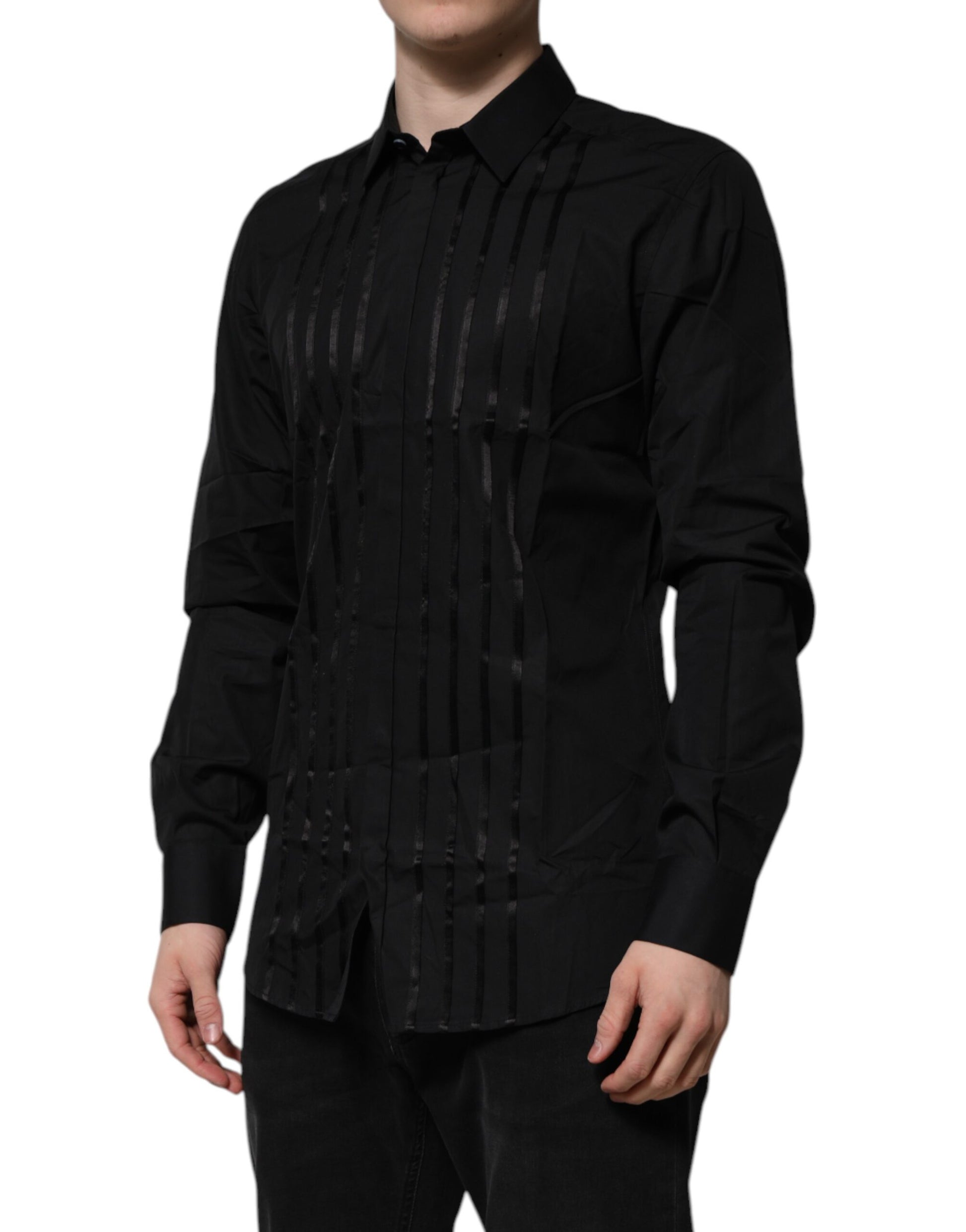 Dolce & Gabbana Black GOLD Long Sleeves Men Formal Dress Shirt Dolce & Gabbana