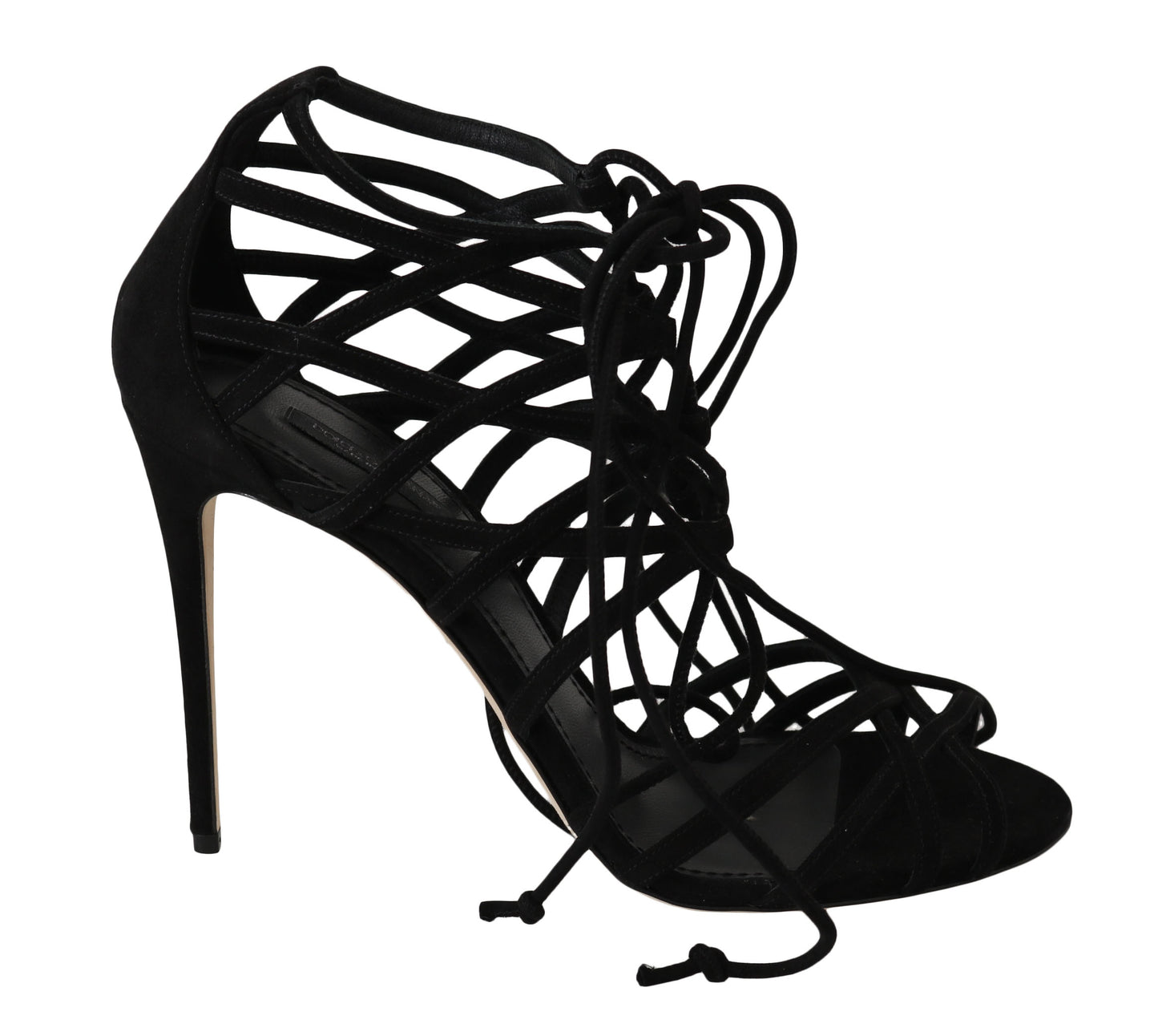 Dolce & Gabbana Black Suede Strap Stilettos Sandals Dolce & Gabbana