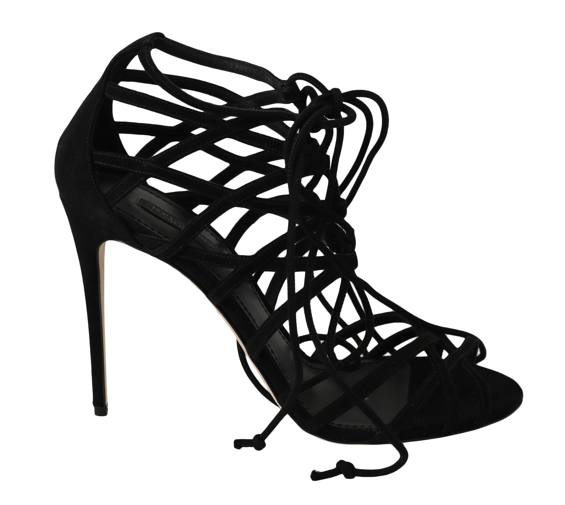 Dolce & Gabbana Black Suede Strap Stilettos Sandals Dolce & Gabbana