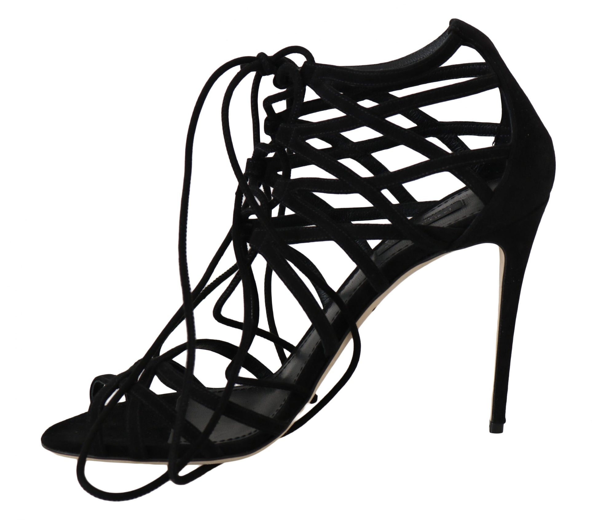 Dolce & Gabbana Black Suede Strap Stilettos Sandals Dolce & Gabbana