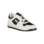Tommy Hilfiger Bianco polyurethane men's sneaker with white sole and logo detail, stylish casual footwear for everyday wear.