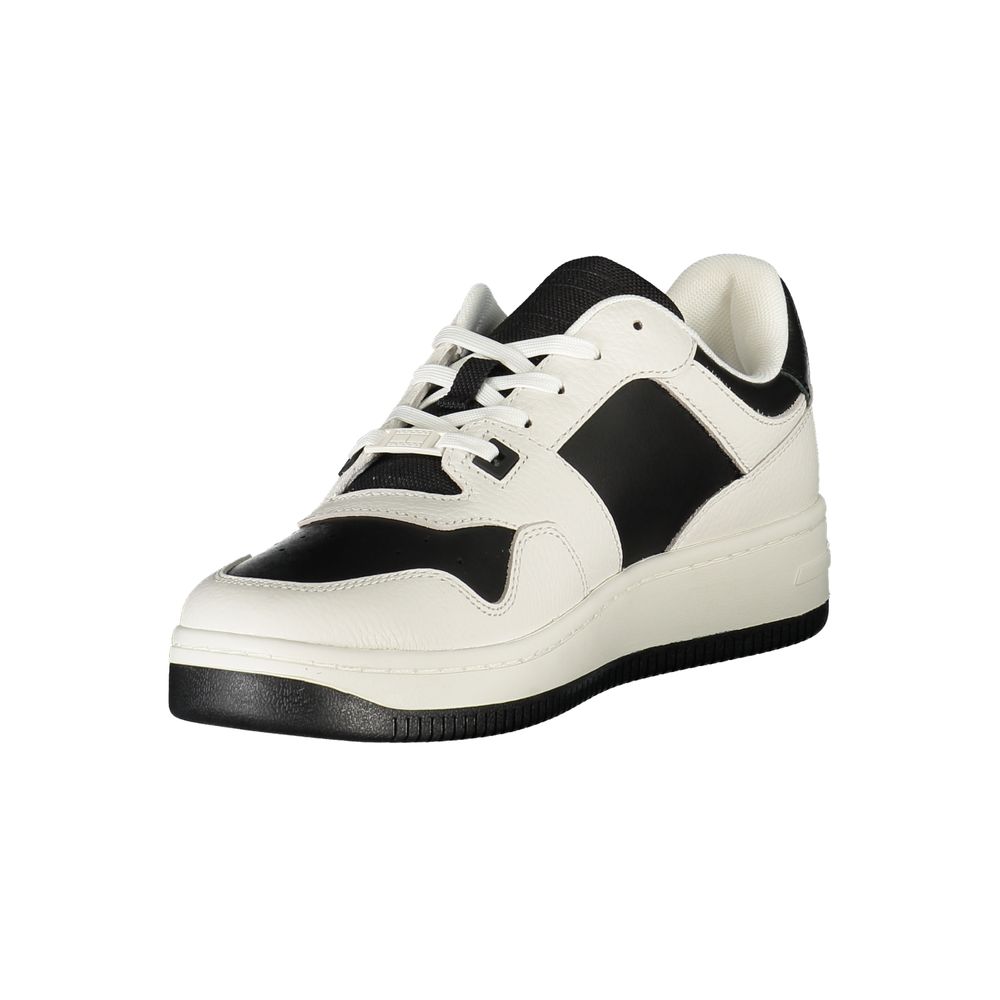 Tommy Hilfiger Bianco polyurethane men's sneaker with white design and sporty laces, stylish casual footwear.