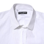 Dolce & Gabbana White Cotton GOLD Long Sleeves Dress Shirt