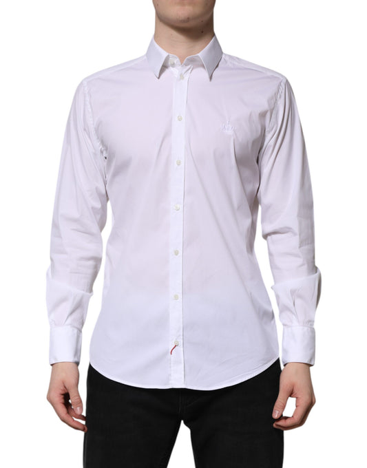 Dolce & Gabbana White Cotton MARTINI Long Sleeve Dress Shirt Dolce & Gabbana
