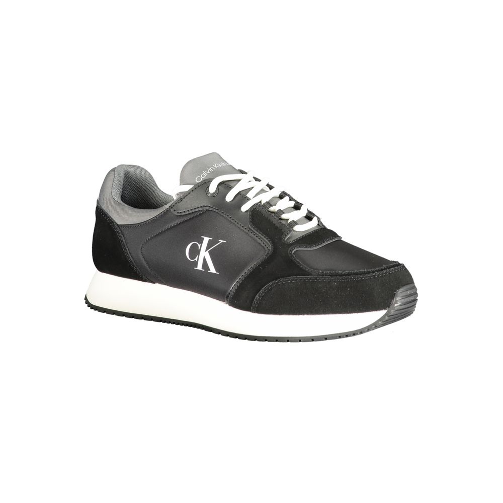 Calvin Klein Black Leather Men Sneaker Calvin Klein