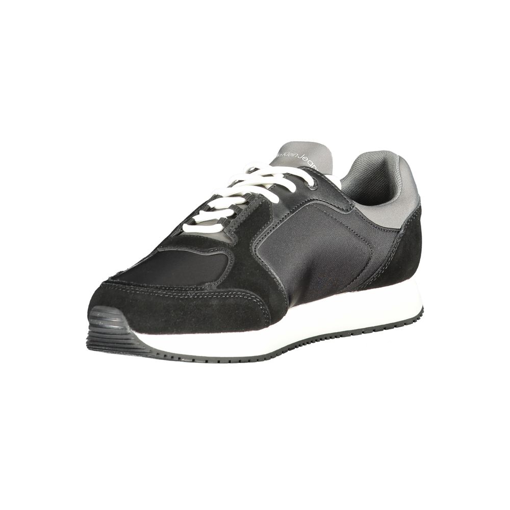 Calvin Klein Black Leather Men Sneaker Calvin Klein