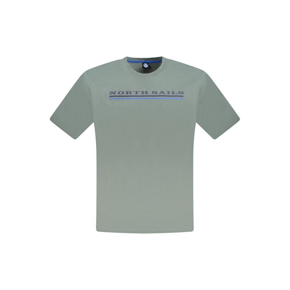 North Sails Verde cotton men's T-shirt with crew neck and short sleeves, featuring a casual design and green color.