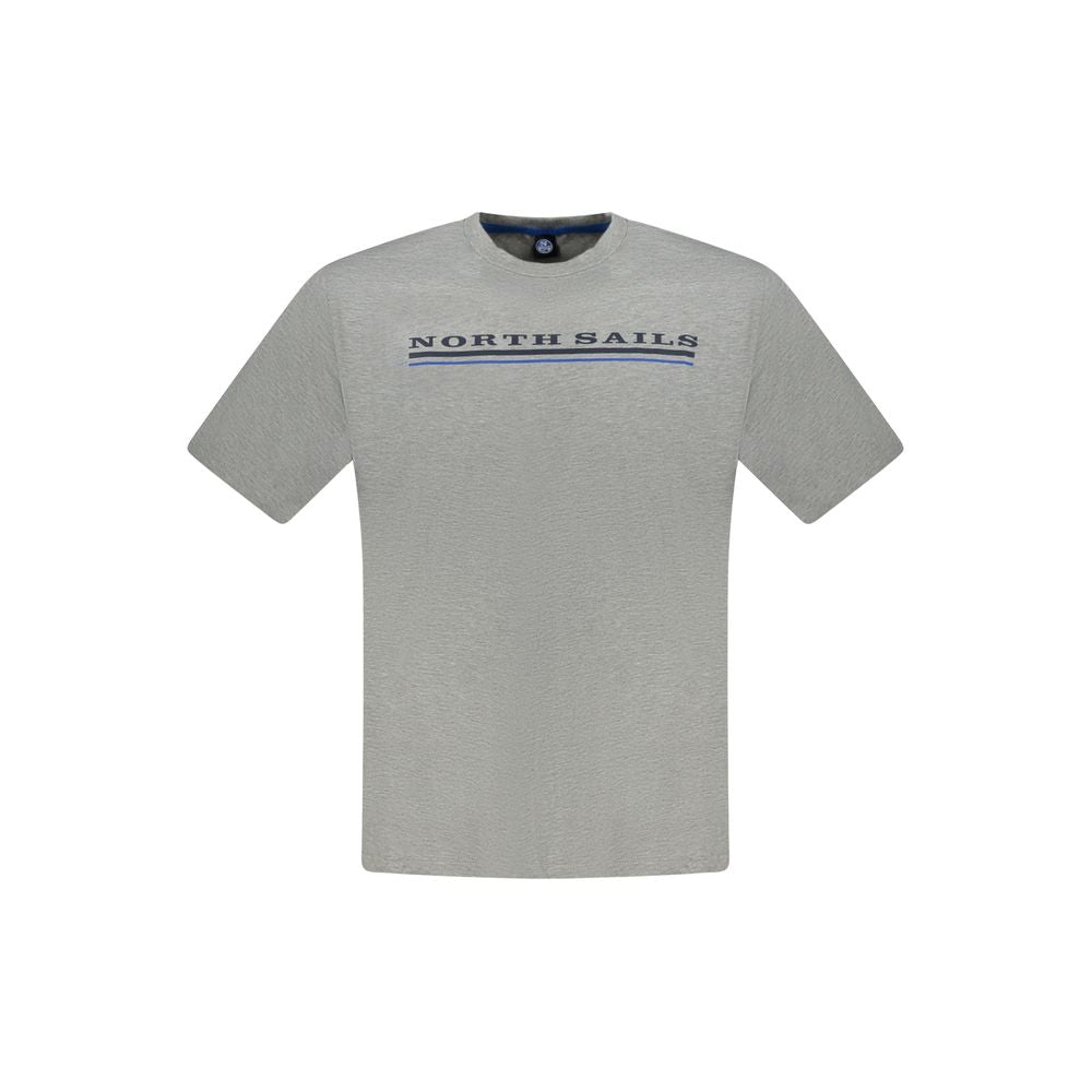 North Sails Grigio Cotton Men’s T-Shirt, white crew neck with North Sails logo, casual and comfortable men's apparel.
