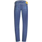 Calvin Klein Blu Cotton Men’s Jeans showing classic five-pocket style and straight-leg fit.