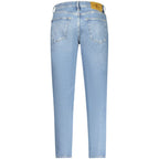 Calvin Klein blue cotton men's jeans with classic five-pocket design and belt loops, displayed on a neutral background.