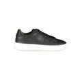Black polyurethane men's sneaker by Blauer with sleek design and lace-up closure, featuring a comfortable sporty look.