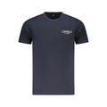 Cavalli Class Blu cotton men's T-shirt with a classic fit and round neckline, featuring subtle branding and smooth fabric.