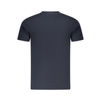 Cavalli Class Blu cotton men's T-shirt with a classic fit and round neckline, featuring subtle branding details.
