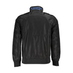 Black La Martina Nero polyester men's jacket with a sleek design and front zipper, suitable for casual or sporty wear.
