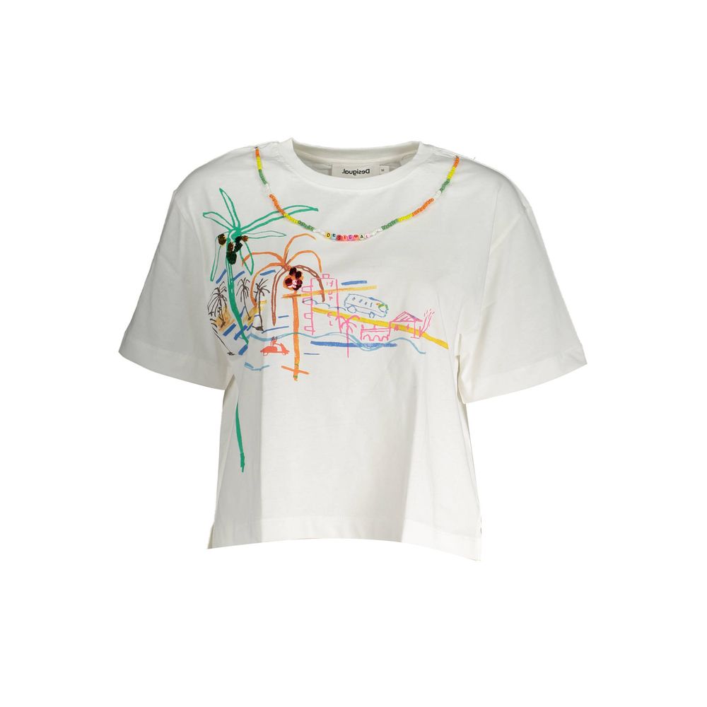 Desigual White Cotton Women T-Shirt Desigual