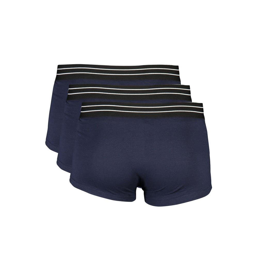 Cavalli Class Blu Cotton Men's Boxer briefs featuring a comfortable fit and stylish design with brand logo details.