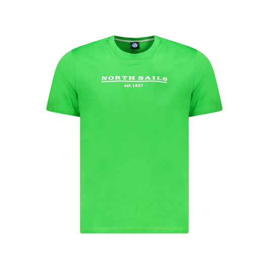 North Sails Green Cotton Men T-Shirt North Sails