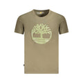 Timberland Verde Cotton Men’s T-Shirt in green, casual fit with short sleeves and round neckline, made of soft cotton fabric.