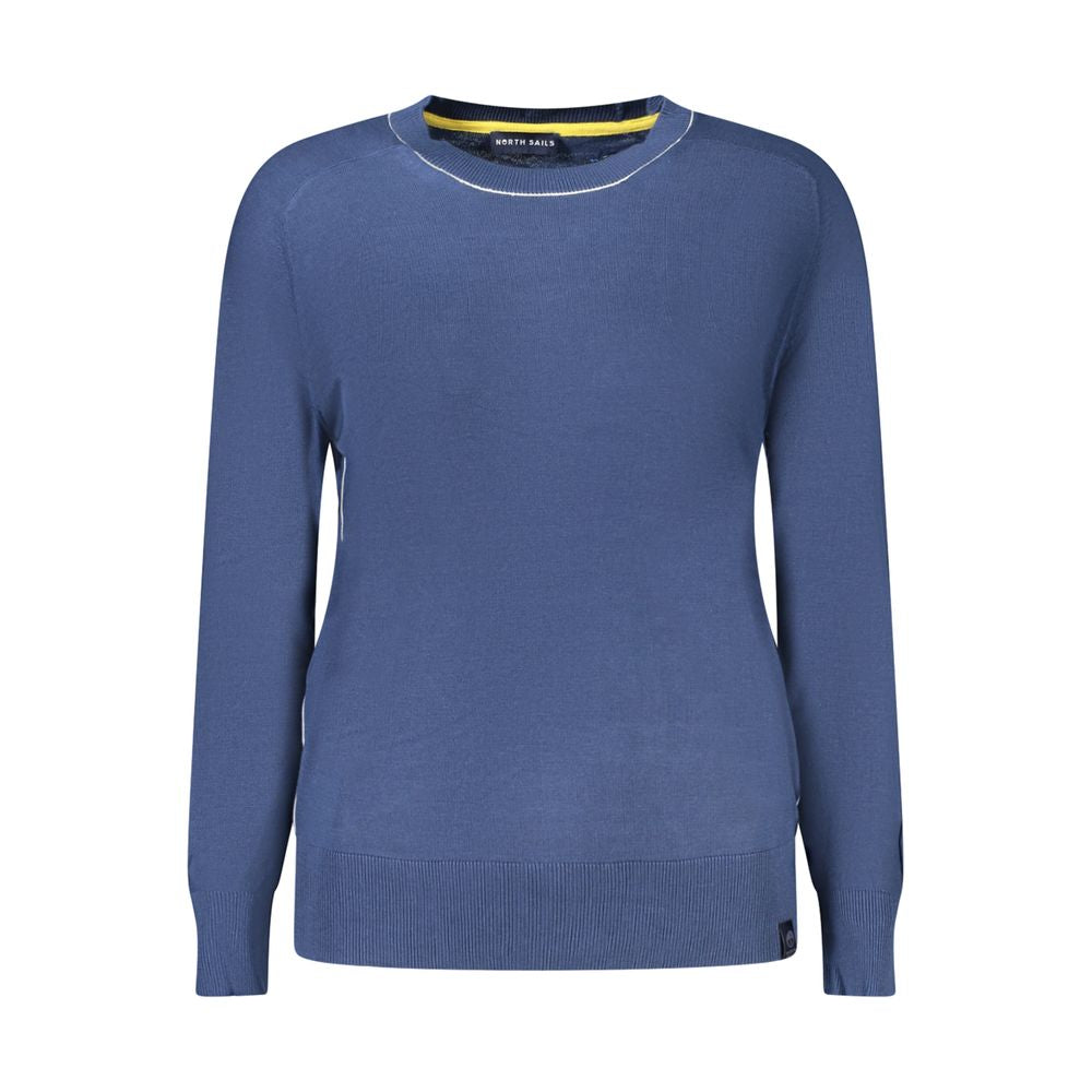 Blue North Sails women's viscose sweater with a relaxed fit and crew neckline, displayed on a neutral background.