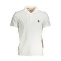 Timberland Bianco Cotton Men’s Polo Shirt, white short-sleeve with collar and buttons, casual and stylish men's clothing.