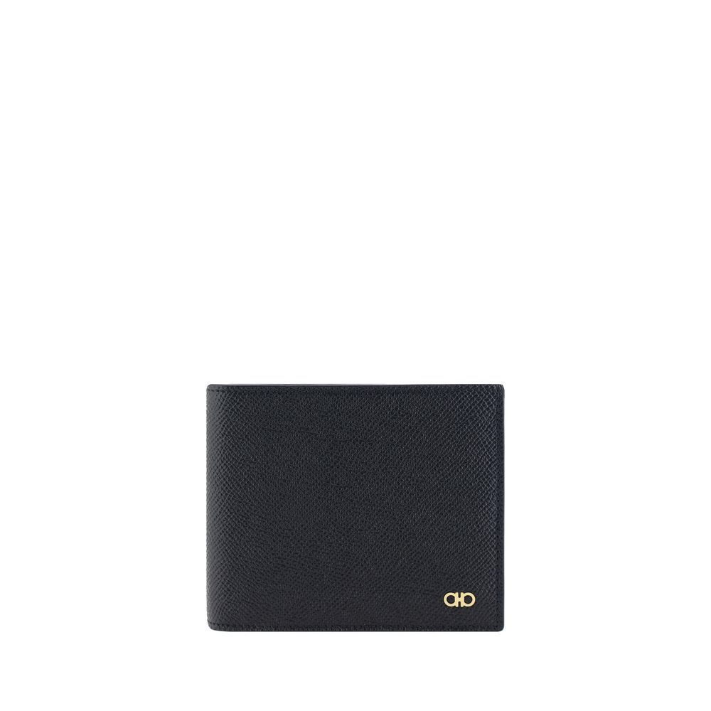 Ferragamo Black Calf Leather Bos Taurus Wallet Ferragamo