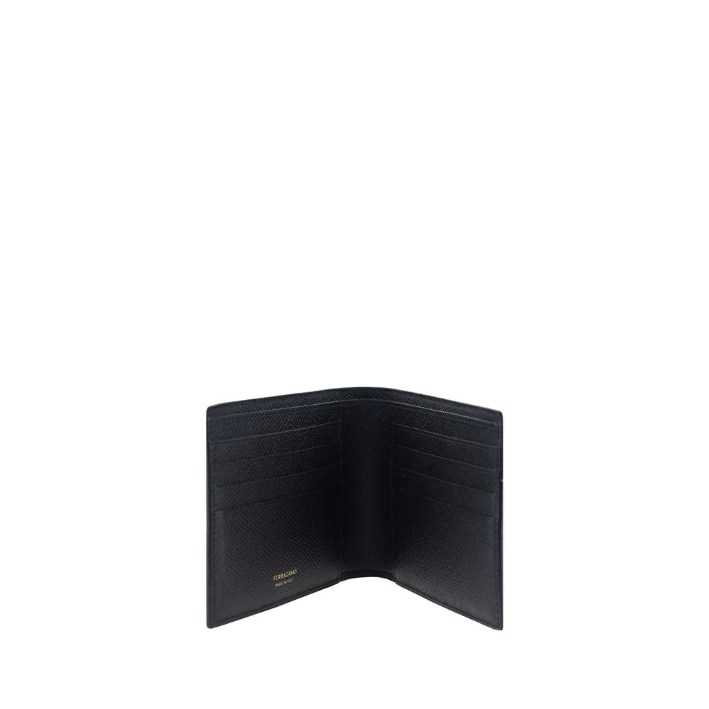 Ferragamo Black Calf Leather Bos Taurus Wallet Ferragamo