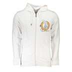 Cavalli Class Bianco cotton men's sweatshirt with a relaxed fit and logo detail, shown on a plain background.