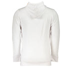 Cavalli Class Bianco cotton men's sweatshirt with a round neckline and long sleeves, featuring a minimalist design.