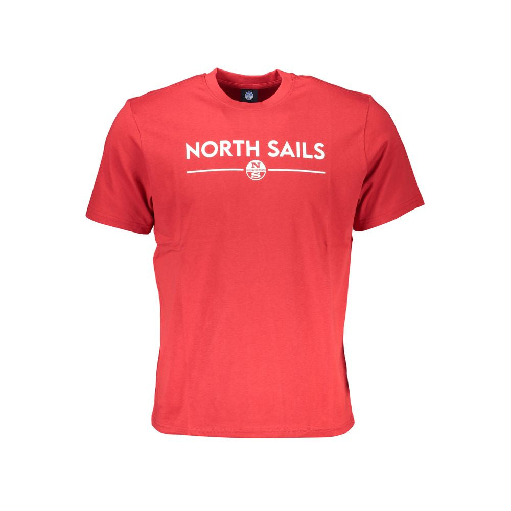 North Sails Rosso cotton men's T-shirt with short sleeves and crew neckline, featuring a simple, classic design.