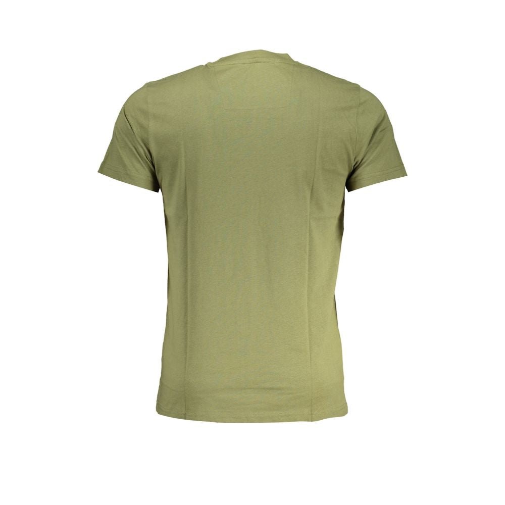 Cavalli Class Verde cotton men's T-shirt featuring a classic crew neck and short sleeves in vibrant green.