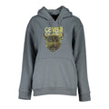 Cavalli Class Grigio polyester women's sweatshirt with long sleeves and a relaxed fit, casual and comfortable for everyday wear.