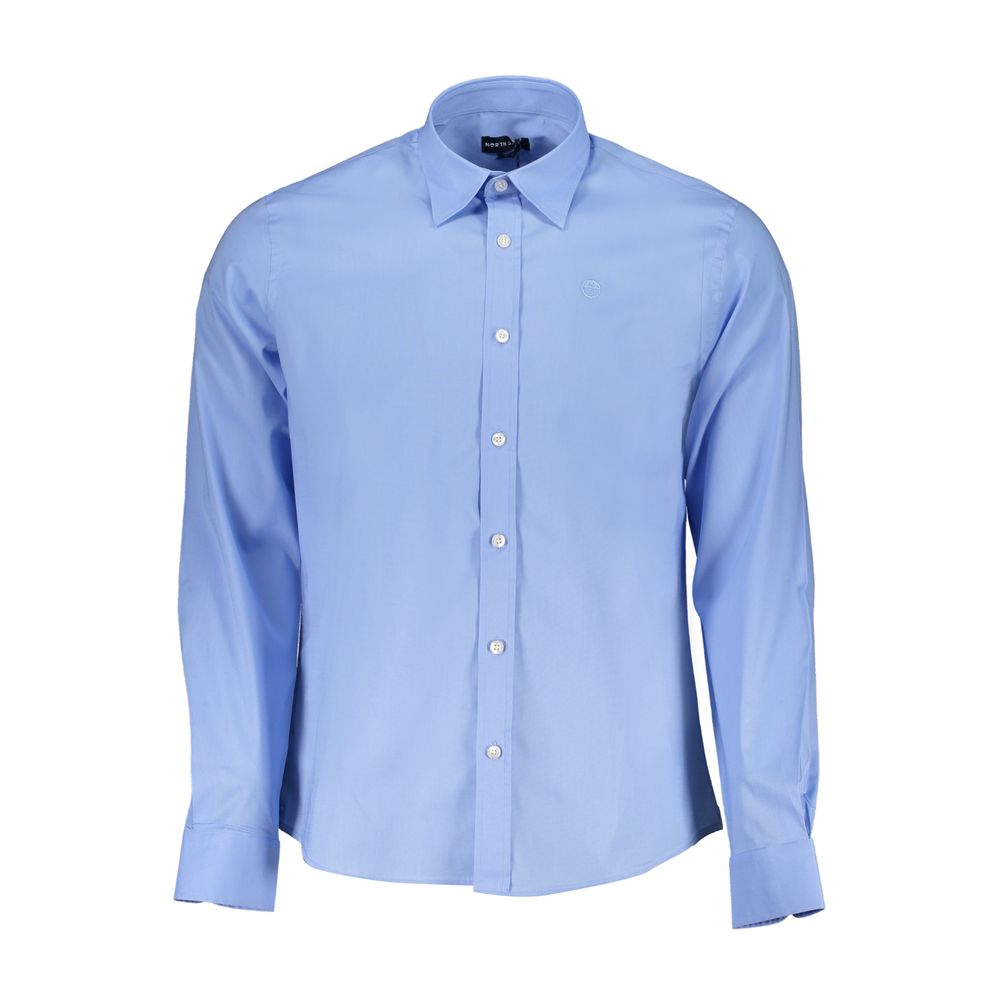 Light blue North Sails cotton men's shirt with a classic collar and button-front design.