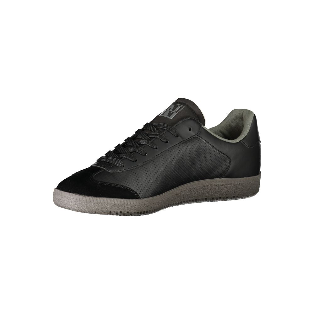 White Napapijri polyurethane men's sneaker with sleek design and textured sole, displayed on a plain background.