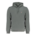 Green cotton men's sweater by Napapijri, featuring a classic crewneck design and comfortable fit.