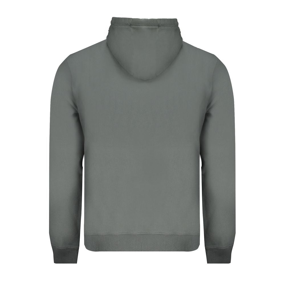 Green cotton men's sweater by Napapijri, featuring a casual fit and classic design, displayed on a plain background.