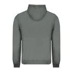 Green cotton men's sweater by Napapijri, featuring a casual fit and classic design, displayed on a plain background.