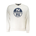 North Sails Bianco cotton men's sweatshirt with a crew neckline and minimalist design, shown on a neutral background.